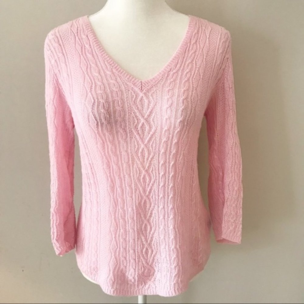Lauren Ralph Lauren | Linen V Neck Pink Sweater SP